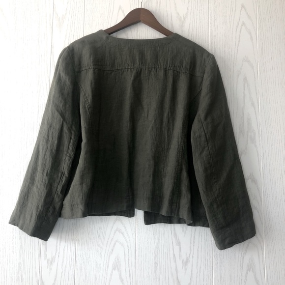 NWOT Nordstrom Collection Green Linen Jacket